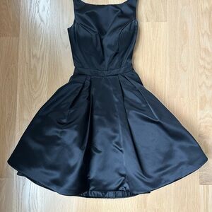 Sherri Hill Black Satin Mini Dress